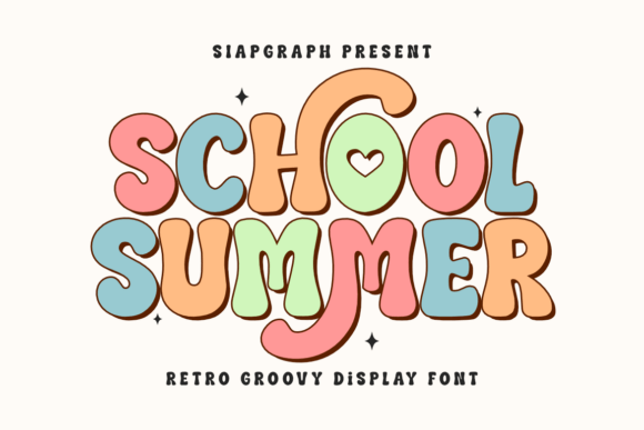 School Summer: A Retro Groovy Font for Playful Designs
