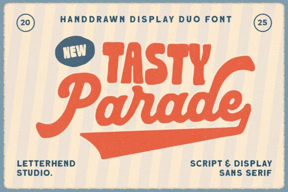 Tasty Parade Duo: A Lively Font for Modern Vintage Designs